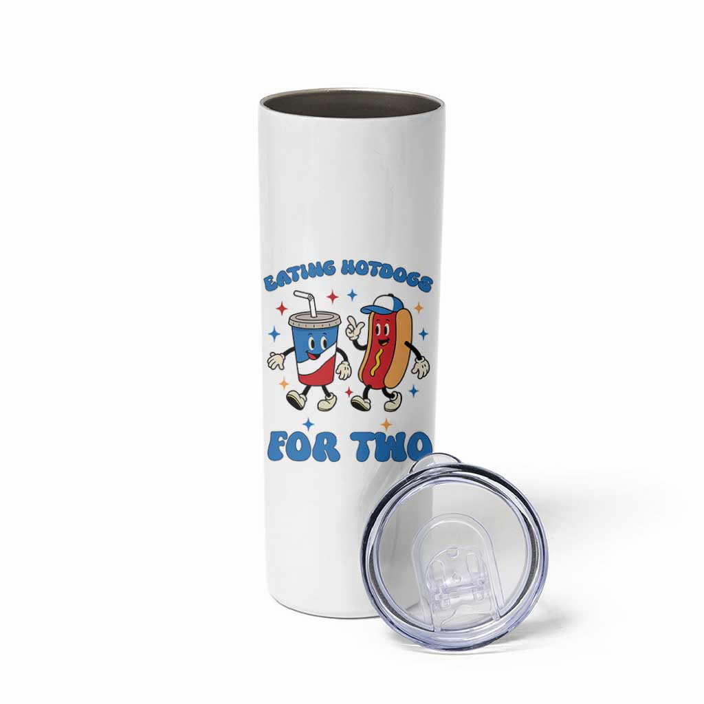 Eating Hotdogs for Two Skinny Tumbler Cute Pregnancy Announcement Patriotic 4th Of July