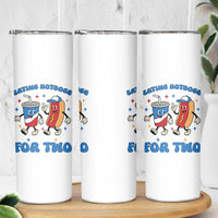 Eating Hotdogs for Two Skinny Tumbler Cute Pregnancy Announcement Patriotic 4th Of July