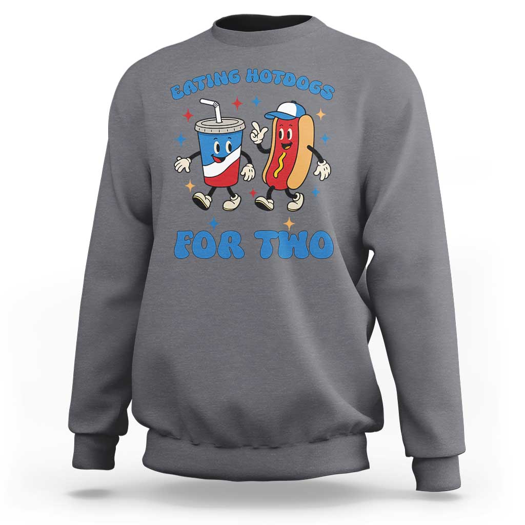 Eating Hotdogs for Two Sweatshirt Cute Pregnancy Announcement Patriotic 4th Of July