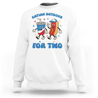 Eating Hotdogs for Two Sweatshirt Cute Pregnancy Announcement Patriotic 4th Of July