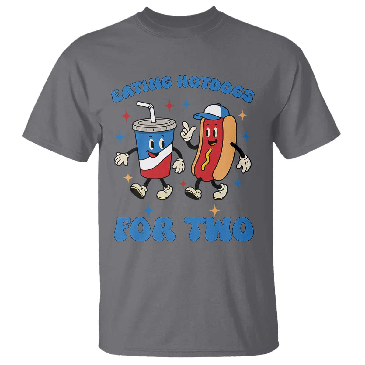 Eating Hotdogs for Two T Shirt Cute Pregnancy Announcement Patriotic 4th Of July