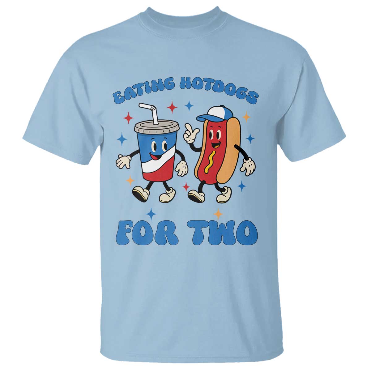 Eating Hotdogs for Two T Shirt Cute Pregnancy Announcement Patriotic 4th Of July