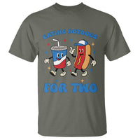Eating Hotdogs for Two T Shirt Cute Pregnancy Announcement Patriotic 4th Of July