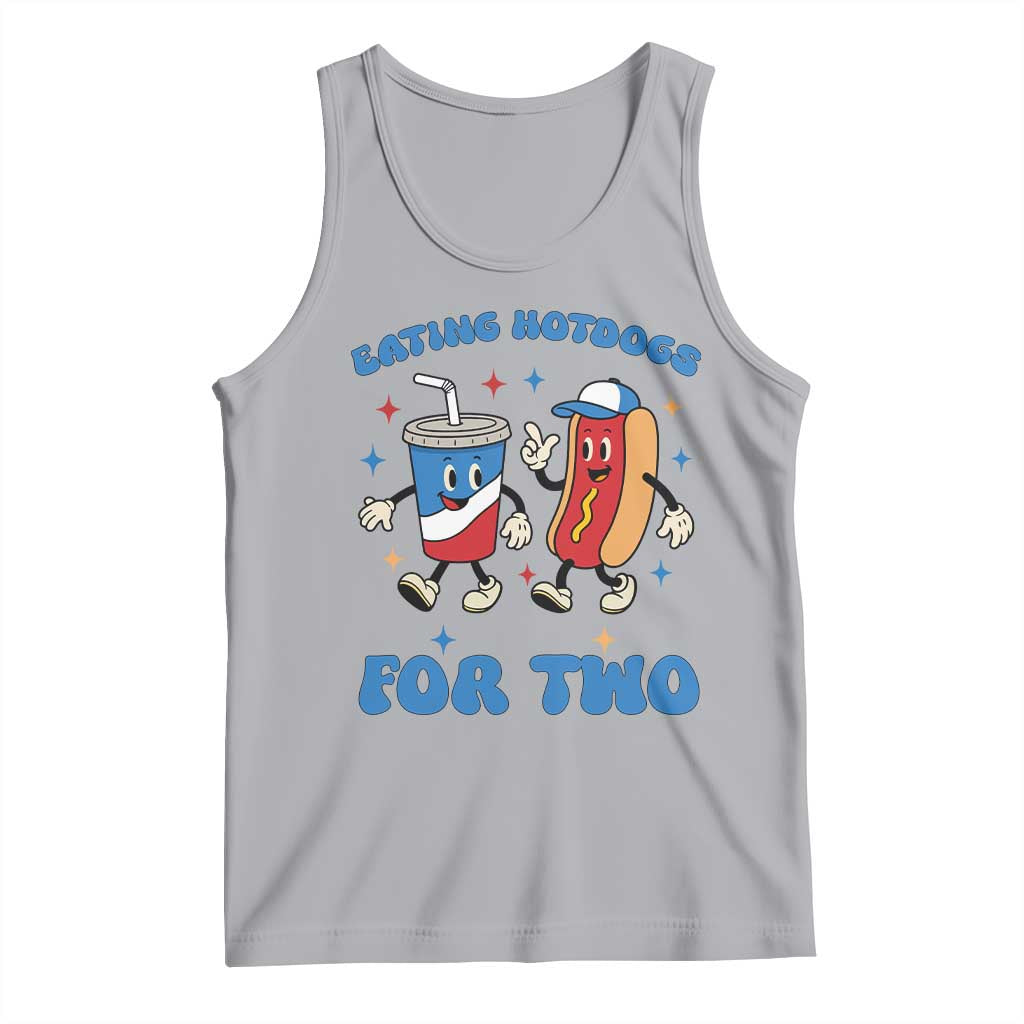 Eating Hotdogs for Two Tank Top Cute Pregnancy Announcement Patriotic 4th Of July
