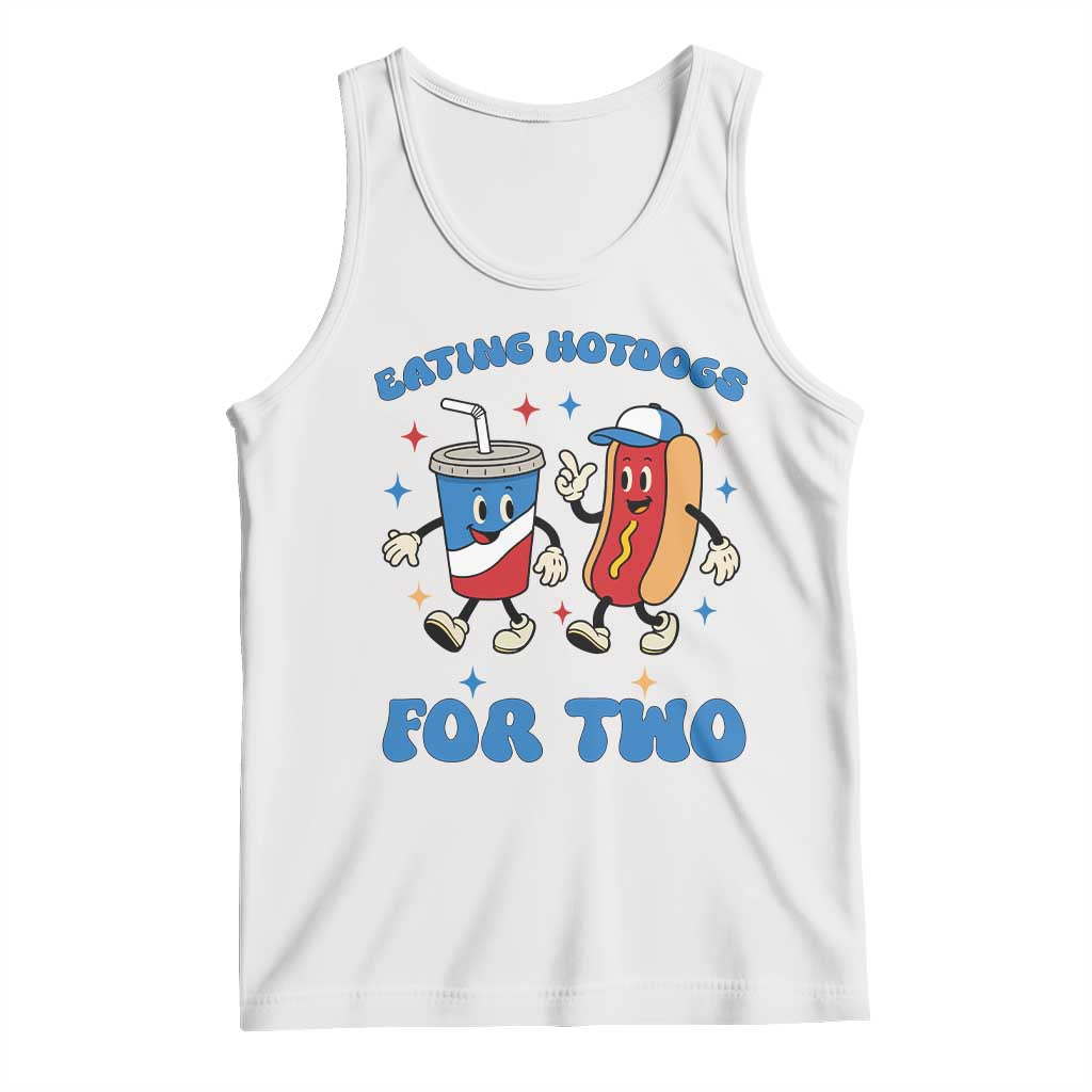 Eating Hotdogs for Two Tank Top Cute Pregnancy Announcement Patriotic 4th Of July