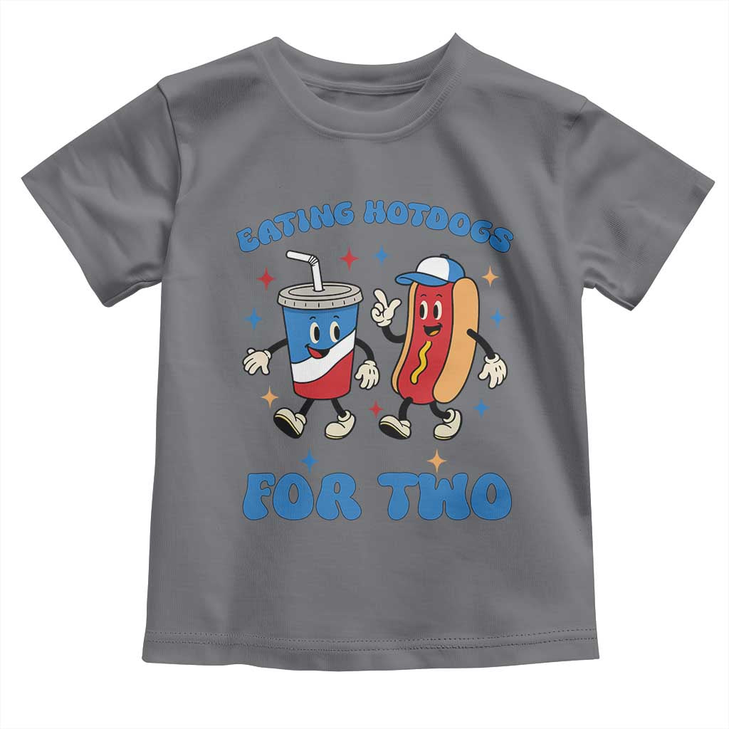 Eating Hotdogs for Two Toddler T Shirt Cute Pregnancy Announcement Patriotic 4th Of July