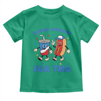 Eating Hotdogs for Two Toddler T Shirt Cute Pregnancy Announcement Patriotic 4th Of July