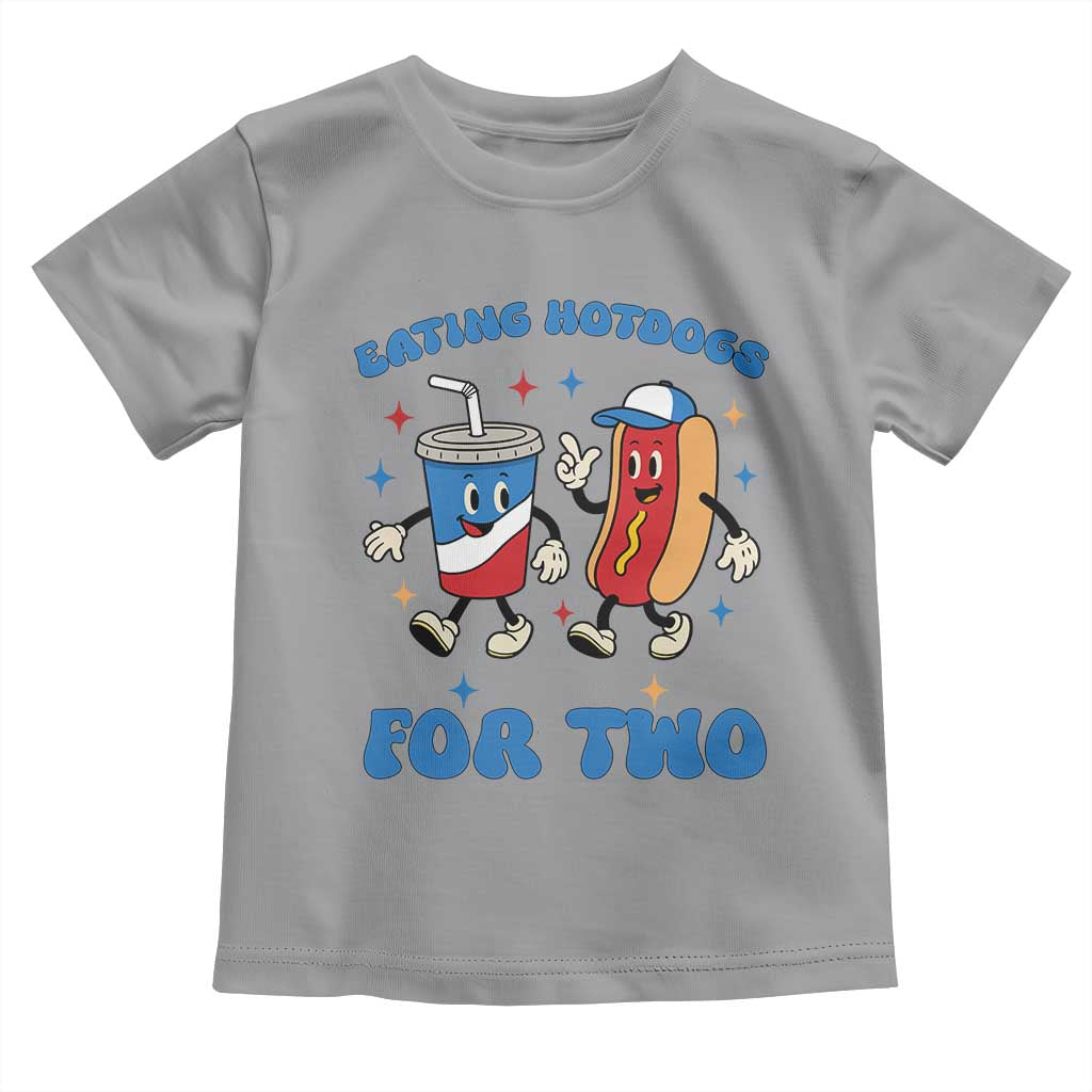 Eating Hotdogs for Two Toddler T Shirt Cute Pregnancy Announcement Patriotic 4th Of July