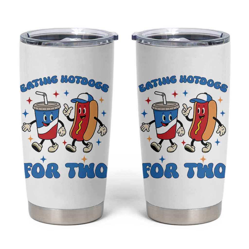 Eating Hotdogs for Two Tumbler Cup Cute Pregnancy Announcement Patriotic 4th Of July