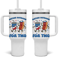Eating Hotdogs for Two Tumbler With Handle Cute Pregnancy Announcement Patriotic 4th Of July