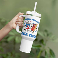 Eating Hotdogs for Two Tumbler With Handle Cute Pregnancy Announcement Patriotic 4th Of July
