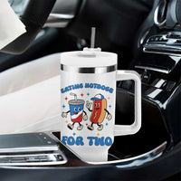 Eating Hotdogs for Two Tumbler With Handle Cute Pregnancy Announcement Patriotic 4th Of July