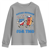 Eating Hotdogs for Two Youth Sweatshirt Cute Pregnancy Announcement Patriotic 4th Of July