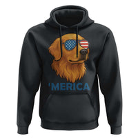 Patriotic Dog 'Merica Hoodie Golden Retriever Sunglasses Funny 4th Of July - Wonder Print Shop