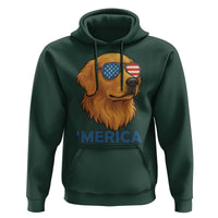 Patriotic Dog 'Merica Hoodie Golden Retriever Sunglasses Funny 4th Of July - Wonder Print Shop