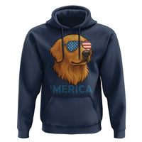 Patriotic Dog 'Merica Hoodie Golden Retriever Sunglasses Funny 4th Of July - Wonder Print Shop