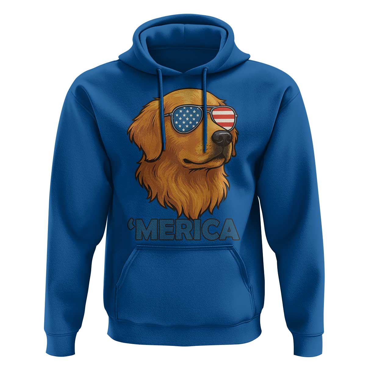 Patriotic Dog 'Merica Hoodie Golden Retriever Sunglasses Funny 4th Of July - Wonder Print Shop