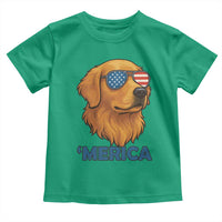 Patriotic Dog 'Merica Toddler T Shirt Golden Retriever Sunglasses Funny 4th Of July - Wonder Print Shop