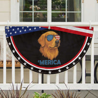 American Dog 'Merica Patriotic Fan Flag Golden Retriever Sunglasses Funny 4th Of July
