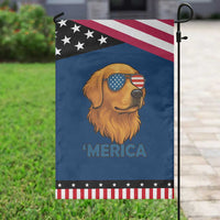 Patriotic Dog 'Merica Garden Flag Golden Retriever Sunglasses Funny 4th Of July