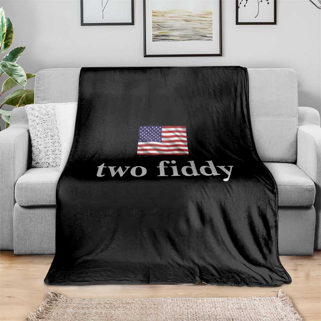 Two Fiddy America 250th Anniversary Minimalist Throw Blanket Funny US American Flag Slang 1776 to 2026 Semiquincentennial