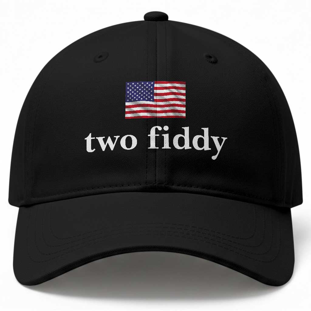 Two Fiddy America 250th Anniversary Minimalist Baseball Cap Funny US American Flag Slang 1776 to 2026 Semiquincentennial