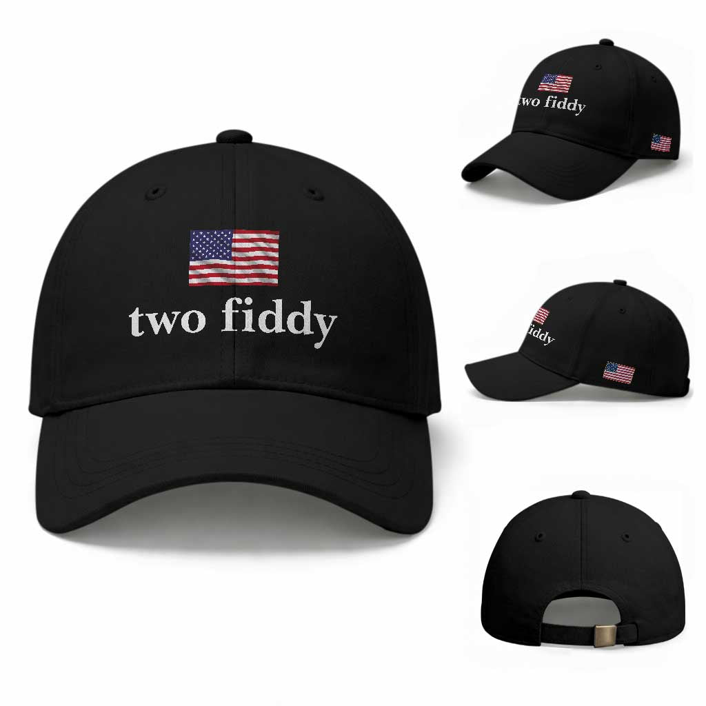 Two Fiddy America 250th Anniversary Minimalist Baseball Cap Funny US American Flag Slang 1776 to 2026 Semiquincentennial