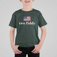 Two Fiddy America 250th Anniversary Minimalist T Shirt For Kid Funny US American Flag Slang 1776 to 2026 Semiquincentennial