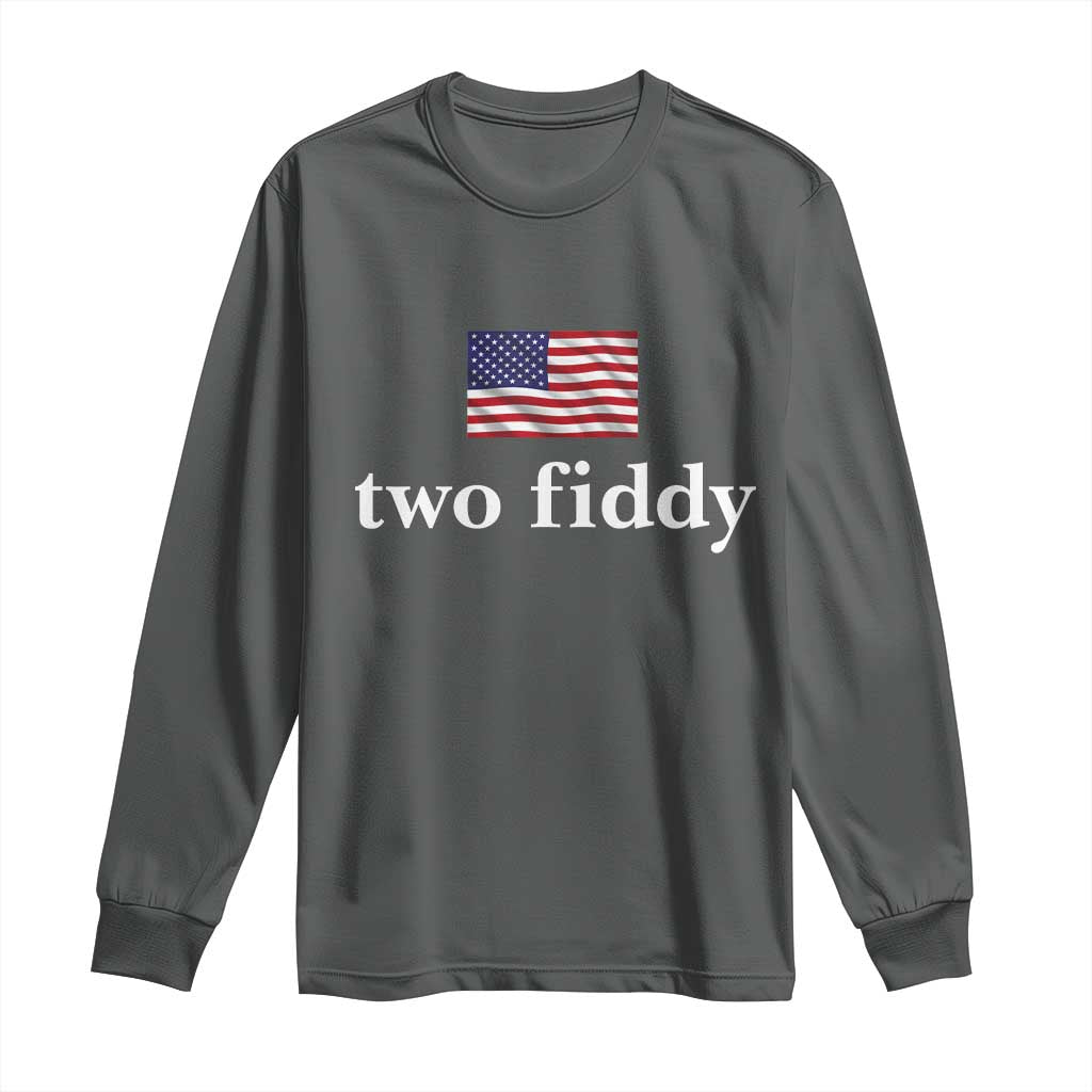 Two Fiddy America 250th Anniversary Minimalist Long Sleeve Shirt Funny US American Flag Slang 1776 to 2026 Semiquincentennial