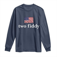 Two Fiddy America 250th Anniversary Minimalist Long Sleeve Shirt Funny US American Flag Slang 1776 to 2026 Semiquincentennial