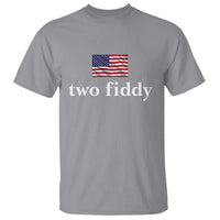 Two Fiddy America 250th Anniversary Minimalist T Shirt Funny US American Flag Slang 1776 to 2026 Semiquincentennial