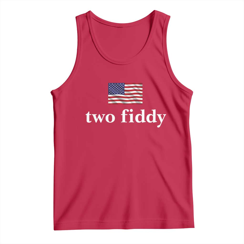 Two Fiddy America 250th Anniversary Minimalist Tank Top Funny US American Flag Slang 1776 to 2026 Semiquincentennial