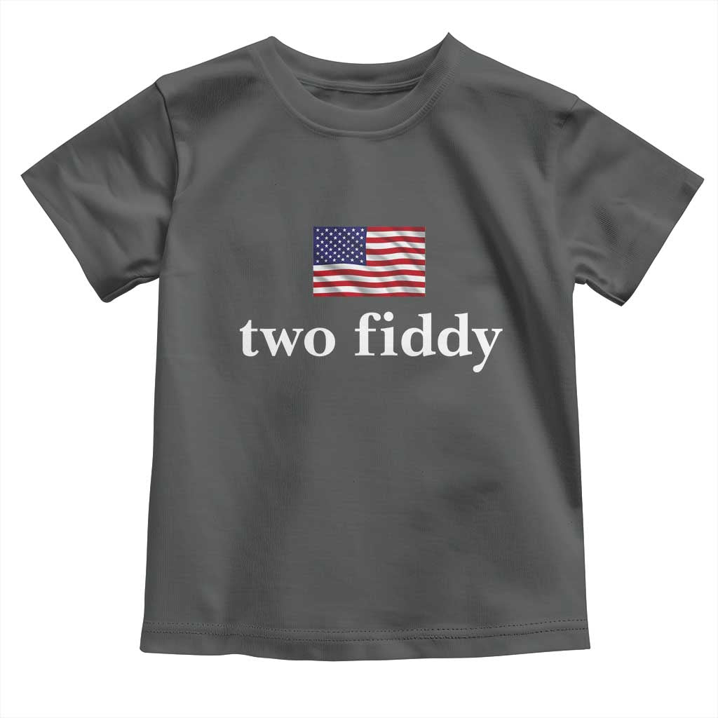 Two Fiddy America 250th Anniversary Minimalist Toddler T Shirt Funny US American Flag Slang 1776 to 2026 Semiquincentennial
