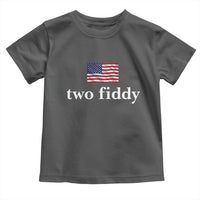 Two Fiddy America 250th Anniversary Minimalist Toddler T Shirt Funny US American Flag Slang 1776 to 2026 Semiquincentennial