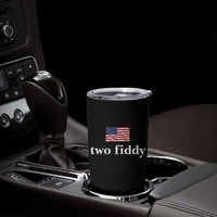 Two Fiddy America 250th Anniversary Minimalist Tumbler Cup Funny US American Flag Slang 1776 to 2026 Semiquincentennial