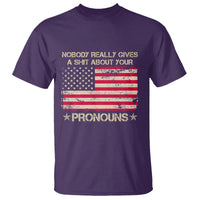 Funny Pronoun T Shirt Nobody Really Gives A Shit About Your Pronouns Distressed American Flag - Wonder Print Shop
