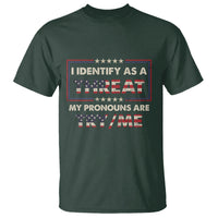 Funny Pronoun T Shirt I Identify As A Threat My Pronouns Are Try Me American Flag - Wonder Print Shop