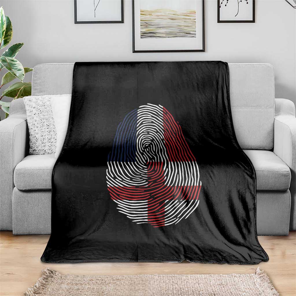 Proud France England Flag Fingerprint DNA Graphic Throw Blanket French Anglo English Heritage Roots Dual Patriotism