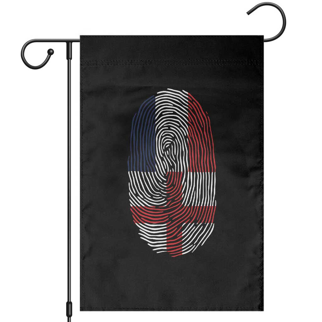 Proud France England Flag Fingerprint DNA Graphic Garden Flag French Anglo English Heritage Roots Dual Patriotism