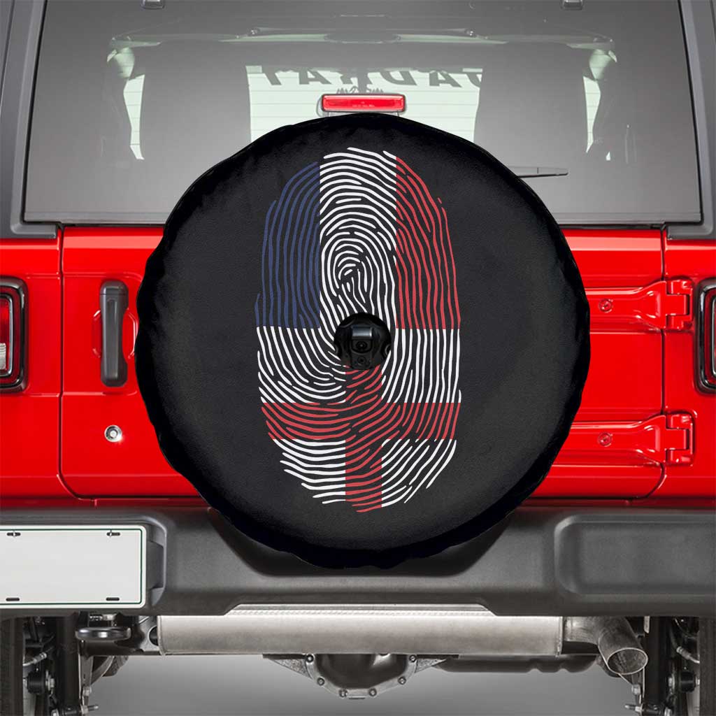 Proud France England Flag Fingerprint DNA Graphic Spare Tire Cover French Anglo English Heritage Roots Dual Patriotism