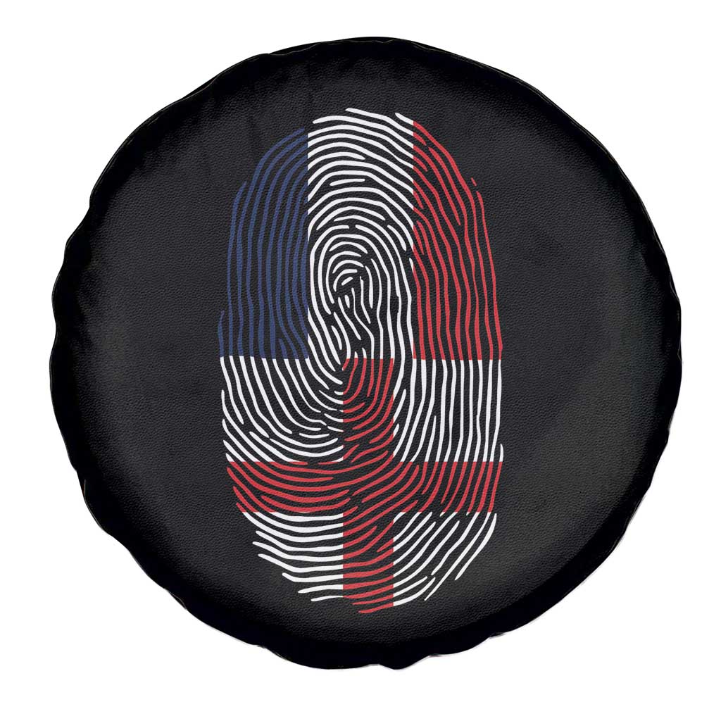 Proud France England Flag Fingerprint DNA Graphic Spare Tire Cover French Anglo English Heritage Roots Dual Patriotism