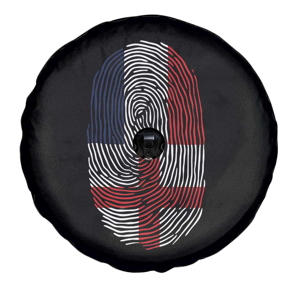 Proud France England Flag Fingerprint DNA Graphic Spare Tire Cover French Anglo English Heritage Roots Dual Patriotism