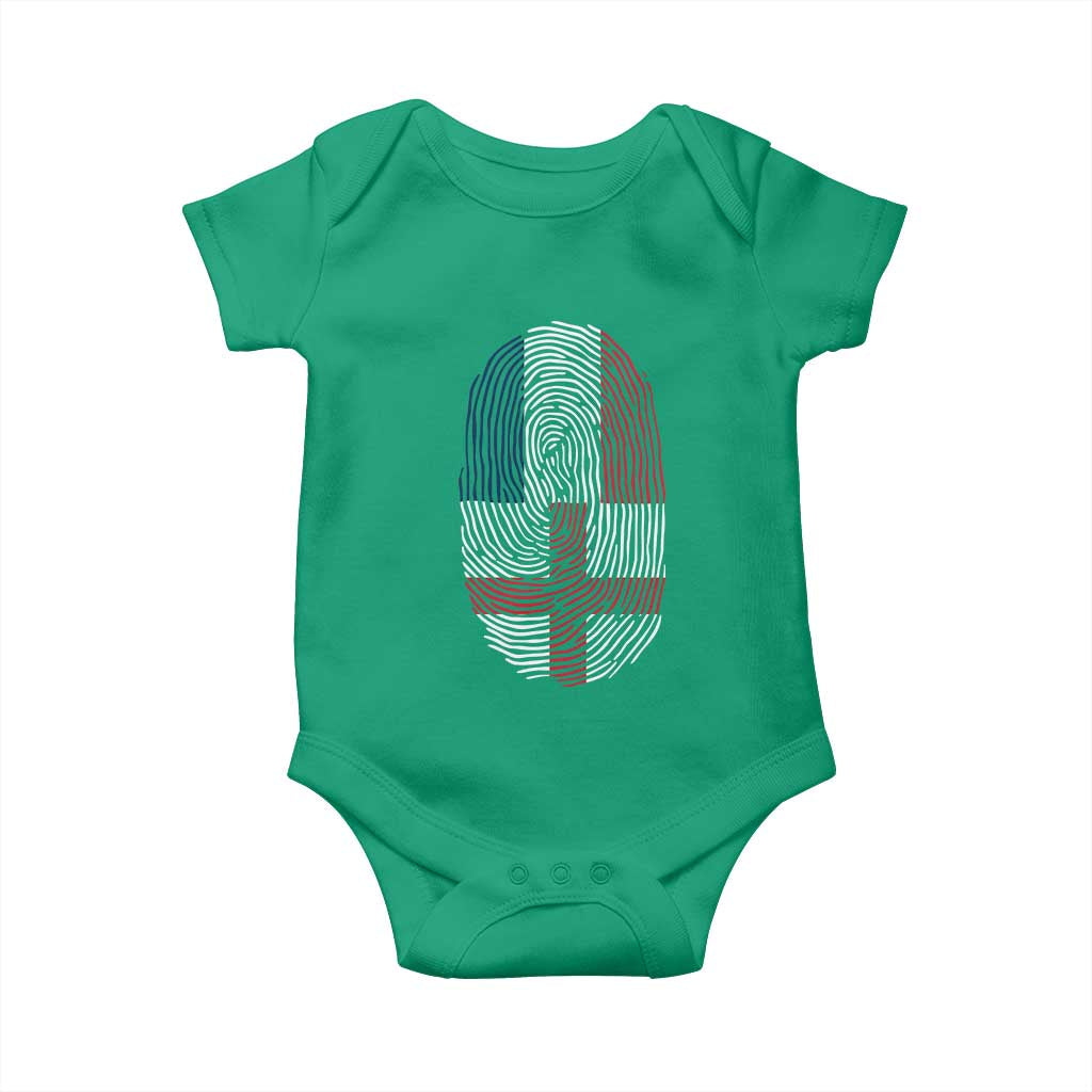 Proud France England Flag Fingerprint DNA Graphic Baby Onesie French Anglo English Heritage Roots Dual Patriotism