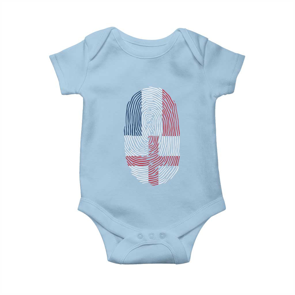 Proud France England Flag Fingerprint DNA Graphic Baby Onesie French Anglo English Heritage Roots Dual Patriotism