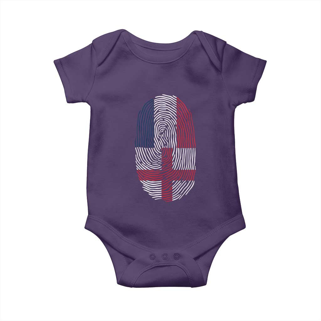 Proud France England Flag Fingerprint DNA Graphic Baby Onesie French Anglo English Heritage Roots Dual Patriotism
