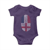 Proud France England Flag Fingerprint DNA Graphic Baby Onesie French Anglo English Heritage Roots Dual Patriotism