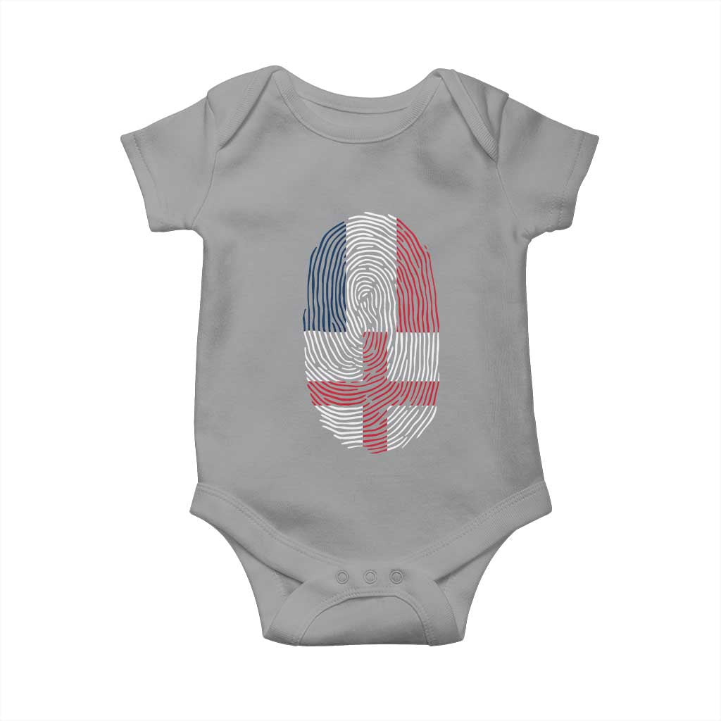 Proud France England Flag Fingerprint DNA Graphic Baby Onesie French Anglo English Heritage Roots Dual Patriotism