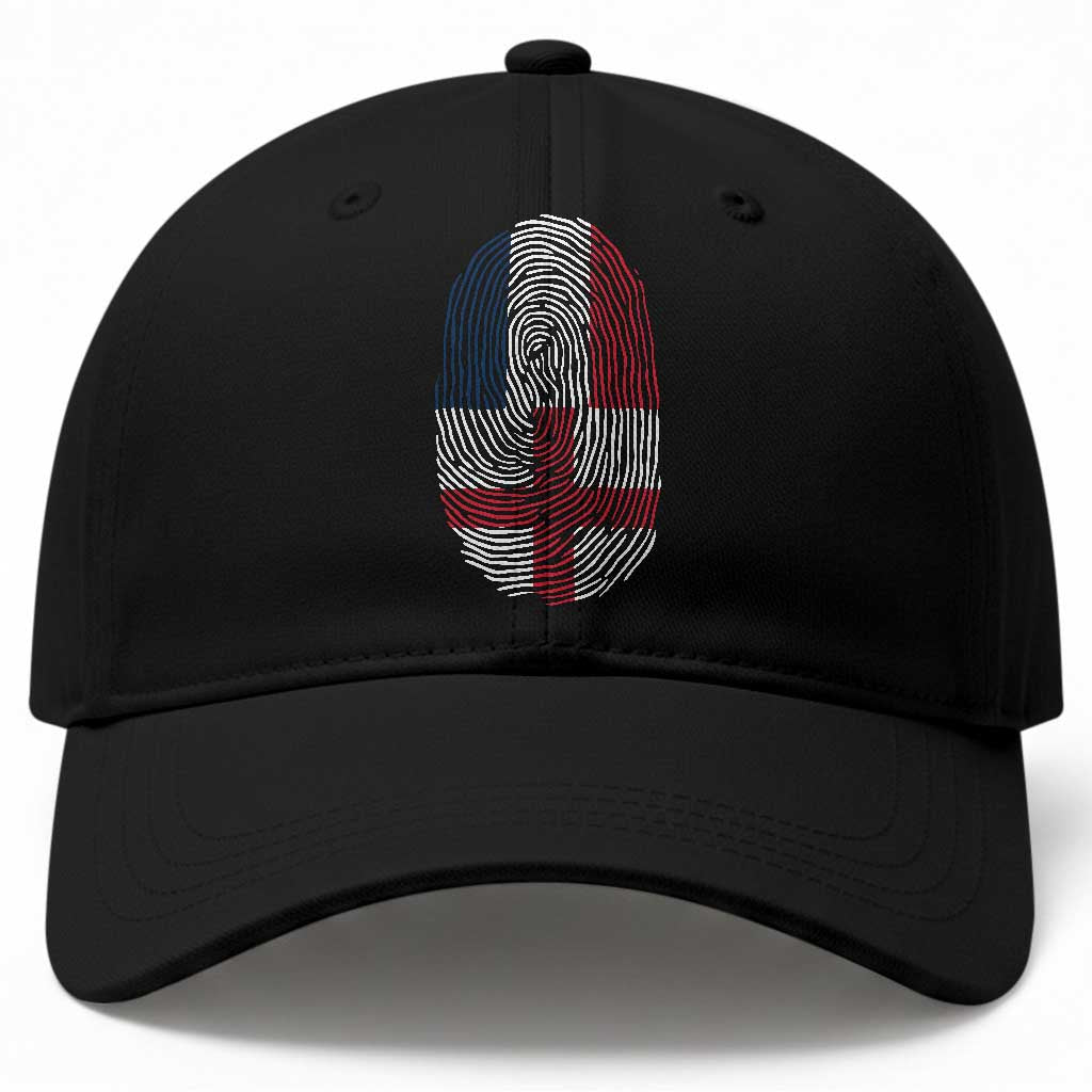 Proud France England Flag Fingerprint DNA Graphic Baseball Cap French Anglo English Heritage Roots Dual Patriotism