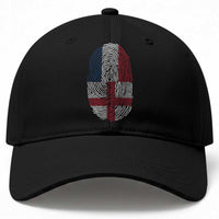 Proud France England Flag Fingerprint DNA Graphic Baseball Cap French Anglo English Heritage Roots Dual Patriotism