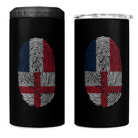 Proud France England Flag Fingerprint DNA Graphic 4 in 1 Can Cooler Tumbler French Anglo English Heritage Roots Dual Patriotism